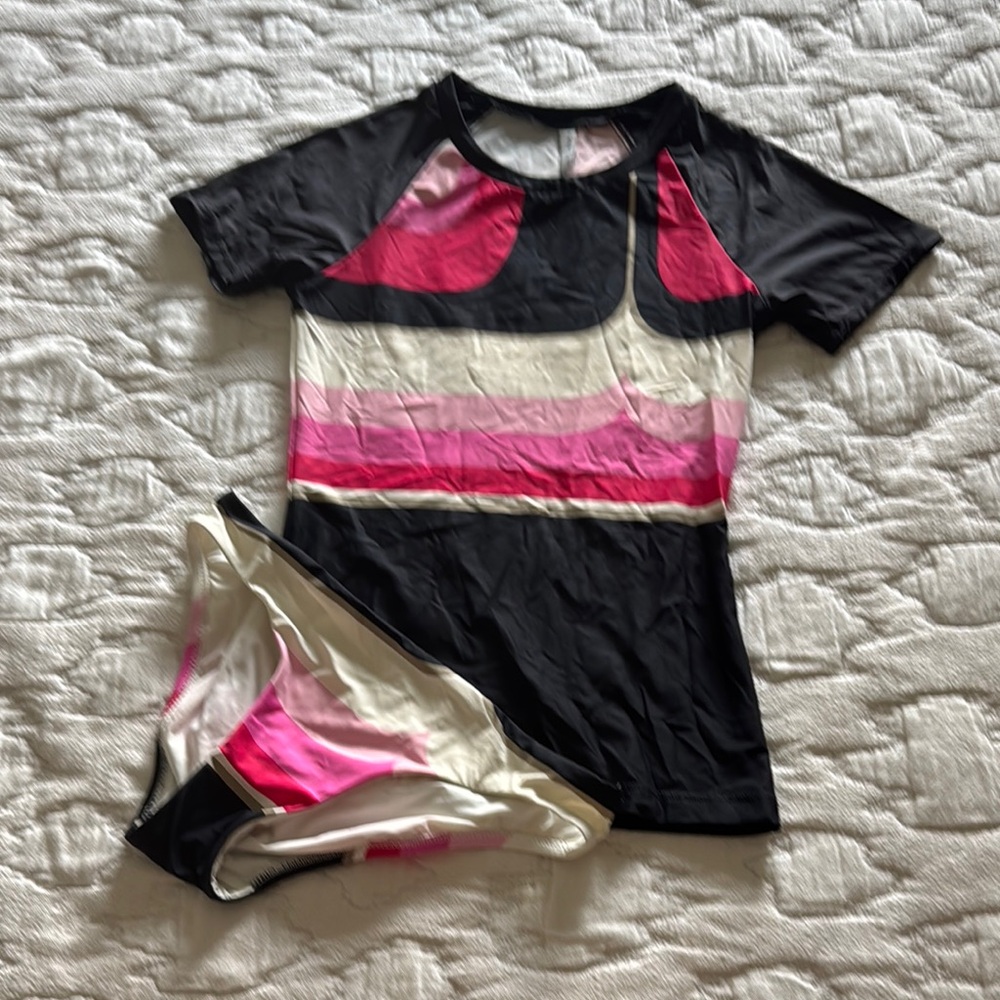 Trina Turk Black and Pink Bikini Swim Set